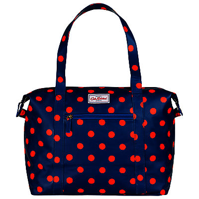 Cath Kidston Button Spot Shoulder Bag, Blue/Orange Cath Kidston Button Spot Shoulder Bag, Blue/Orange